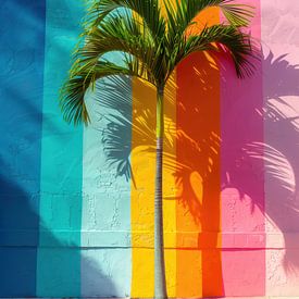 Palmier pour mur coloré – Art urbain tropical sur Marianne Ottemann - OTTI