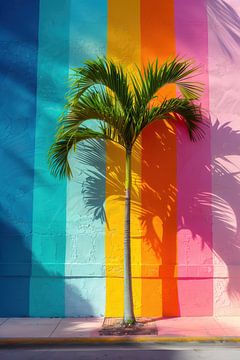 Palm Tree for Colourful Wall – Tropical Urban Art by Marianne Ottemann - OTTI
