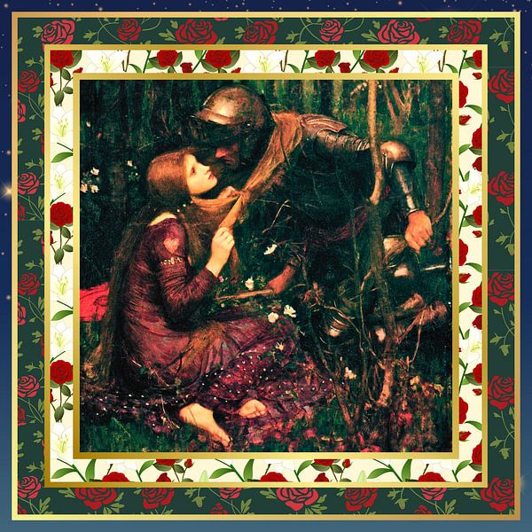 S.F. Neu bearbeitete Version von La Belle Dame Sans Merci, von John William Waterhouse von Silver Fox Art Decor