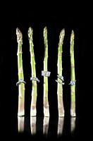 When food meets jewelry...  Asparagus with diamond rings