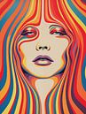 Psychedelic portrait of a woman with long hair by Frank Daske | Foto & Design thumbnail