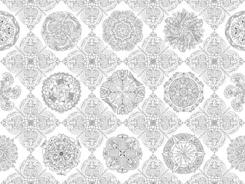 Delft blue nature mandalas - black & white