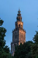Een foto van de Martinitoren in Groningen