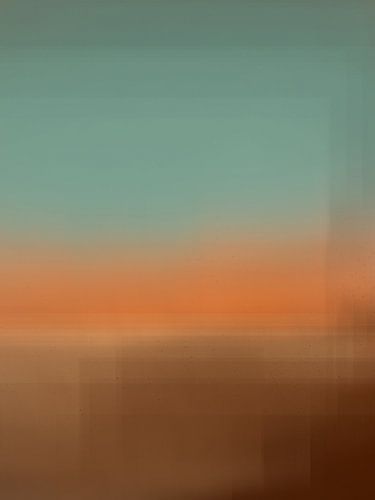 Paysage abstrait minimaliste et rustique, lever de soleil de style rétro