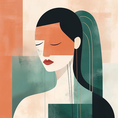 Équilibre harmonieux : dessin au trait abstrait