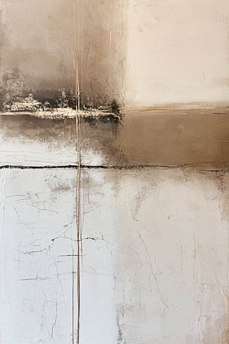 Silent Balance – Modern abstract painting in shades of beige, cream and earth tones
