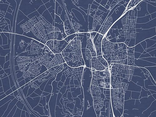 Kaart van Maastricht in Royaal Blauw