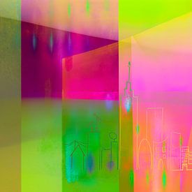 Neon-Stadt. Modern Abstract. von Alie Ekkelenkamp