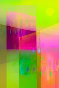 Neon City. Modern Abstract. by Alie Ekkelenkamp