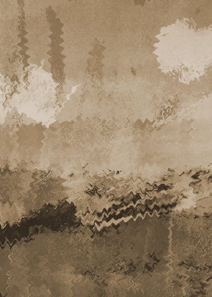 Wabi-sabi landscape in beige and brown III by Dina Dankers