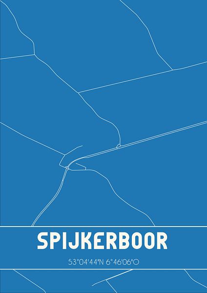 Blueprint | Map | Spijkerboor (Drenthe) by Prints of Place