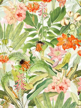 Fleurs Et Feuilles Tropicales Jungle sur Floral Abstractions