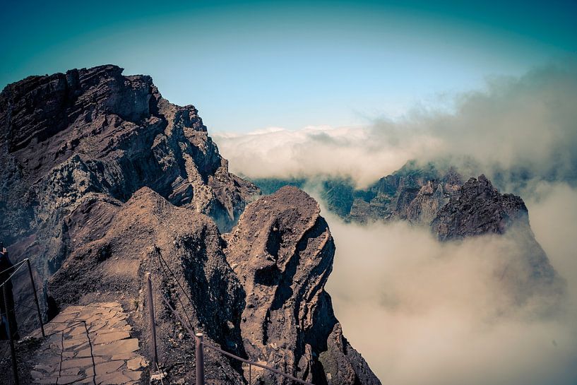 the high mountains at madeira island called pico arieiro, the top is 1818 meters above sea level by ChrisWillemsen