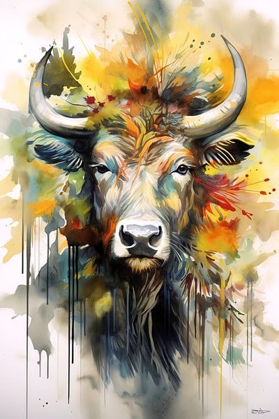 watercolor cow painting