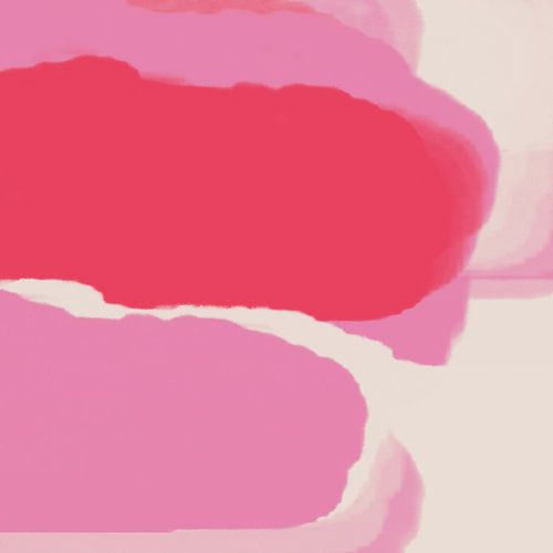 Abstracte kunst in neon- en pastelkleuren. Paars, rood, wit nr. 3