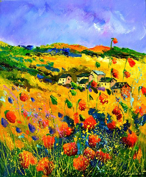 Rode klaprozen van pol ledent