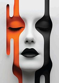 Abstrakter Fluss - Rote und schwarze Harmonie