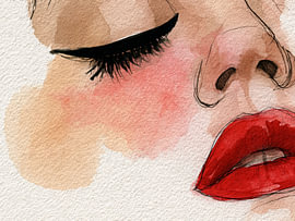 Rode Lippen – Minimalistische Aquarelkunst van SPEQ ART