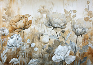 Pfingstrose Blumen | Goldene Blumen