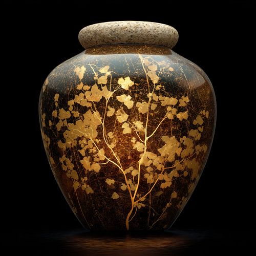 Goldene Blumen in einer Vase