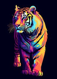 Tiger Tier Pop Art Farbe Stil von Cross