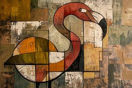 Geometrischer Flamingo von Poster Art Shop