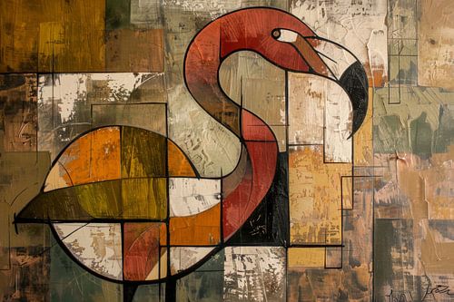 Geometrische flamingo