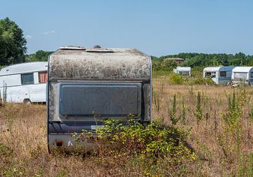many old caravans on a meadow by Animaflora PicsStock