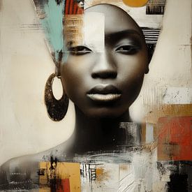 Urban Sun, portrait moderne et abstrait d'une femme africaine sur Studio Allee