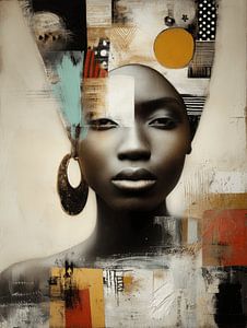 Urban Sun, portrait moderne et abstrait d'une femme africaine