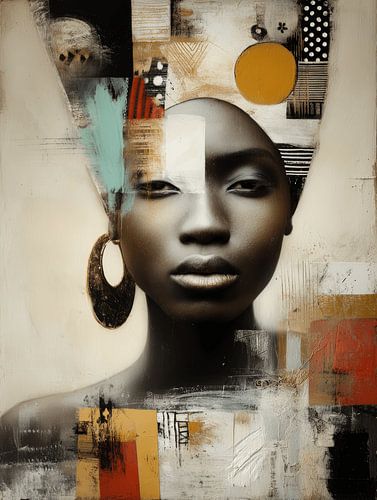 Urban Sun, modern and abstract portrait of an African woman by Studio Allee