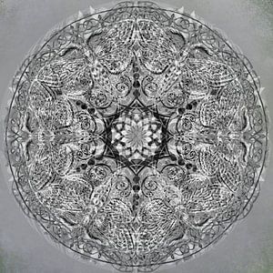 Mandala grafik, Schwarz-Weiß-