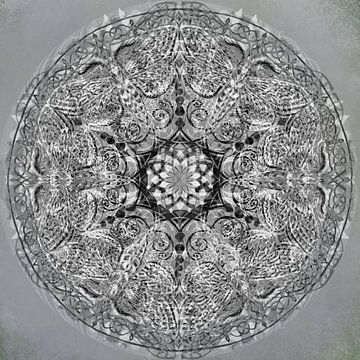 Mandala graphic, black and white by Rietje Bulthuis