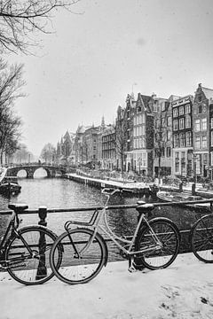 Le centre ville d'Amsterdam en hiver