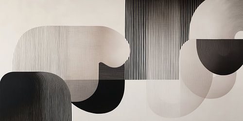 Abstract shapes with black