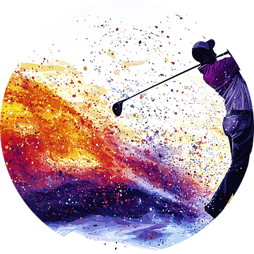 Dynamische golfer in de swing