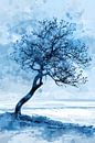 Delfts Blauw Schilderij | Boom Schilderij van AiArtLand thumbnail
