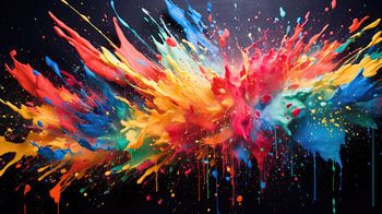 "Splatter Spectacle: Gedurfde uitdrukkingen in kleurspatkunst"