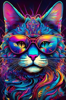 Katze mit Sonnenbrille