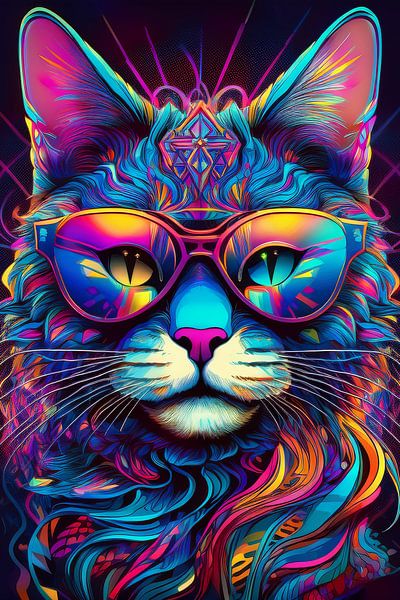 Cat with sunglasses by Jörg B. Schubert