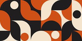 Retro-Geometrie in Schwarz, Weiß und Terra von Dina Dankers