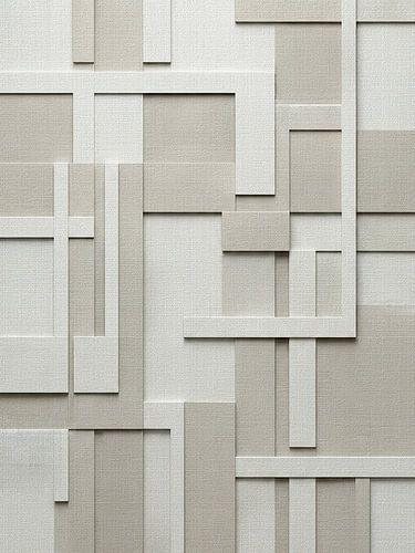 Modernes, minimalistisches Relief mit geschichteten Strukturen in Leinenoptik