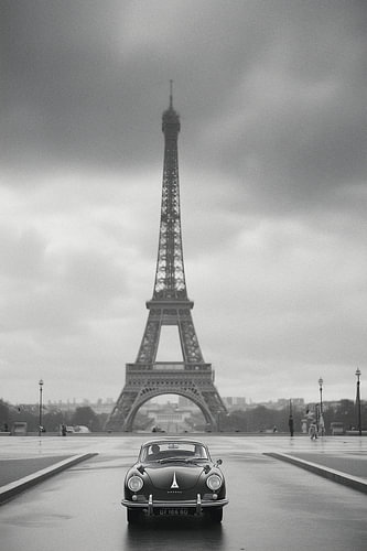 Parijs Tijdloos | Oldtimer voor de Eiffeltoren