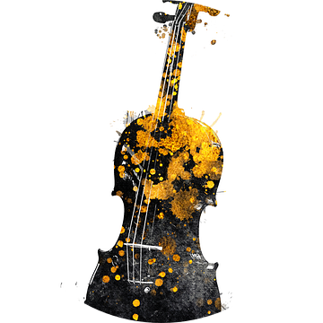 Violoncello 7 muziekkunst goud en zwart #violoncello #muziek van JBJart Justyna Jaszke