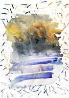 Abstract landschap schilderen aquarel kunst