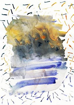Abstract Landscape Painting Watercolor Art