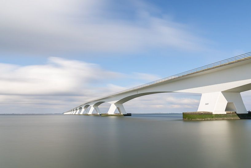 Zeeland bridge slow shutter speed by day by Margreet Riedstra