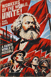 Illustratie van Karl Marx – beroemde Duitse filosoof en politiek denker