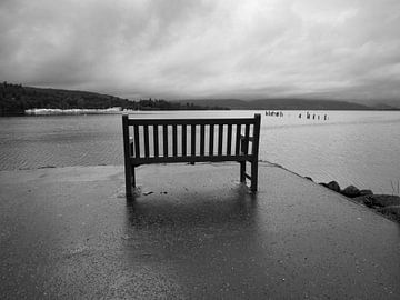 View of Loch Lomond in lonely grey weather by Mark van Hattem