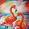 Flamingo Ölgemälde von PublicArt77